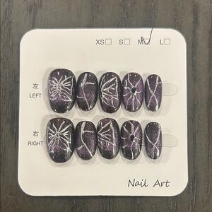 Purple and Silver Nail Art Set